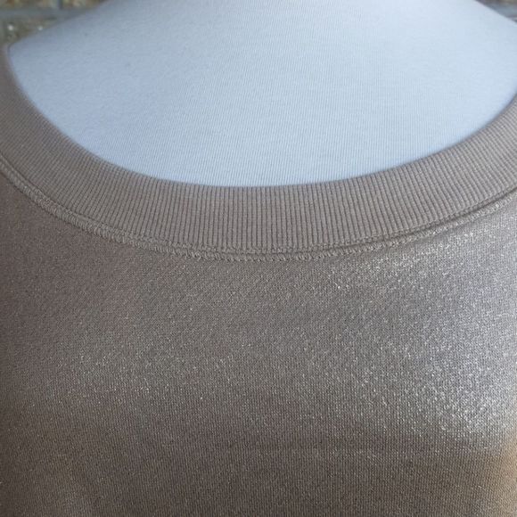 SOLD!! MICHAEL KORS Gold Cropped Sweatshirt - Size Large - Picture 2 of 7